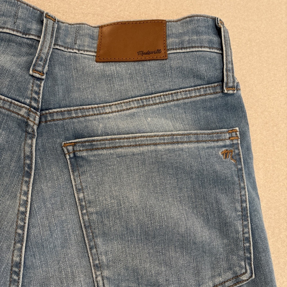 Madewell 27 BLUE Cali Demi-Boot Bootcut Crop Raw Hem Denim Jeans EXCELLENT Soft - Picture 7 of 7